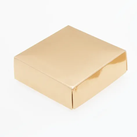 Cube Box  Shiny Gold Folding Lid - Pack of 25